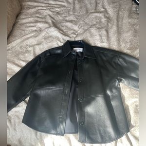 Aritzia Black Leather Overshirt (STILL ON WEBSITE)